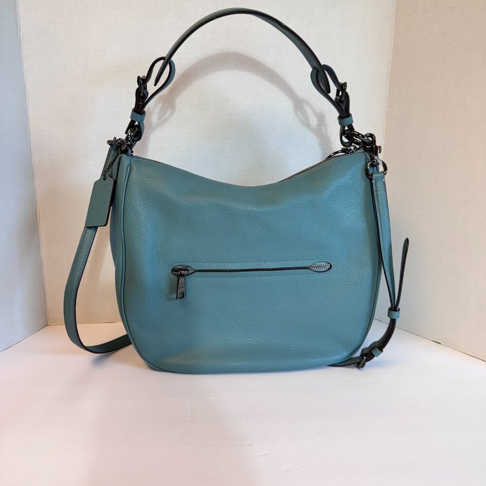 Coach Sutton Hobo Polished Pebble Leather Bag Purse Marine Blue style 35593 - Picture 4 of 14